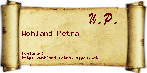 Wohland Petra névjegykártya